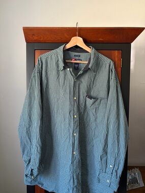 Chaps Men's Green Plaid Button-Down Shirt